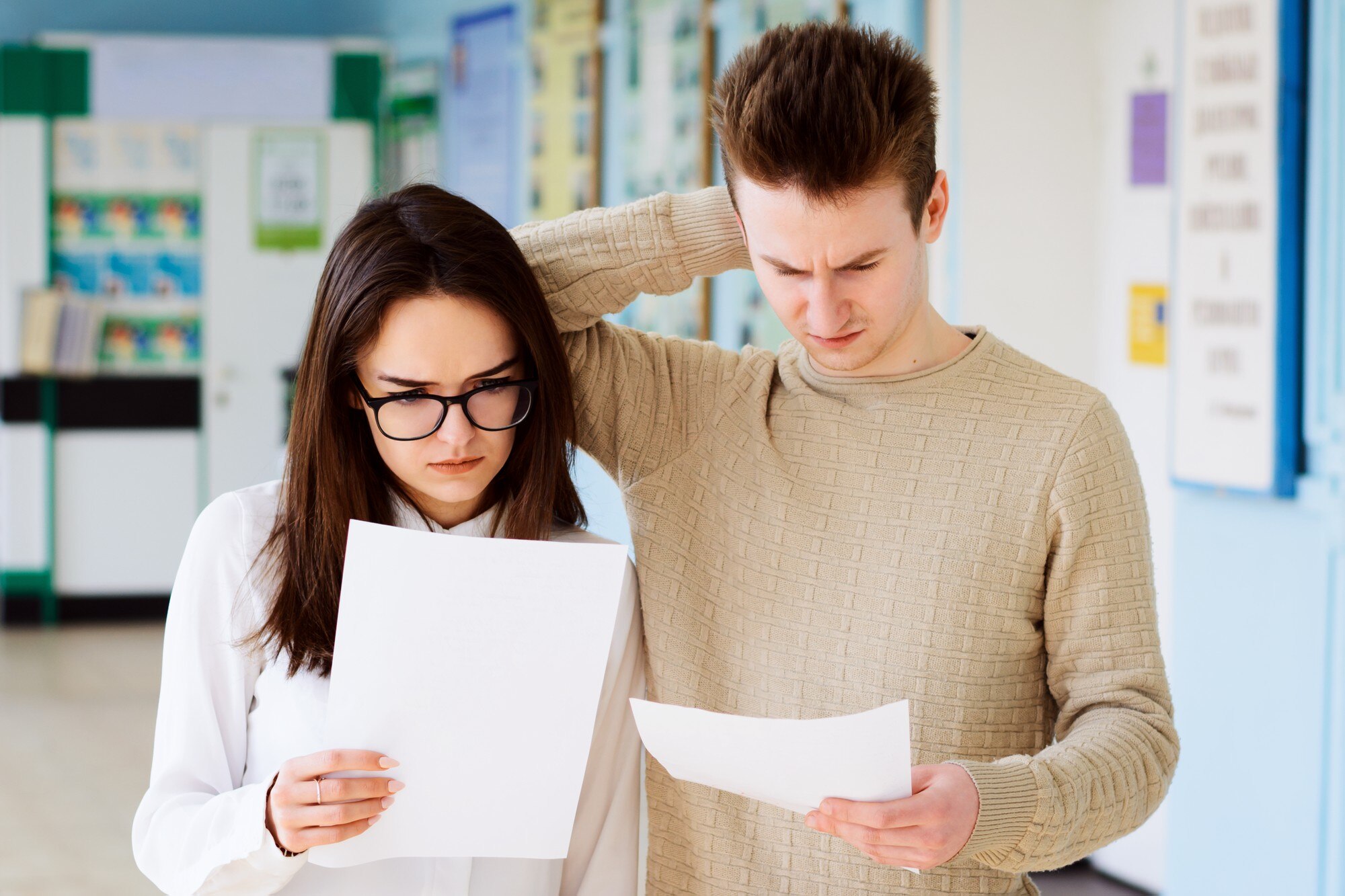 Rozczarowani studenci z kiepskimi wynikami testów