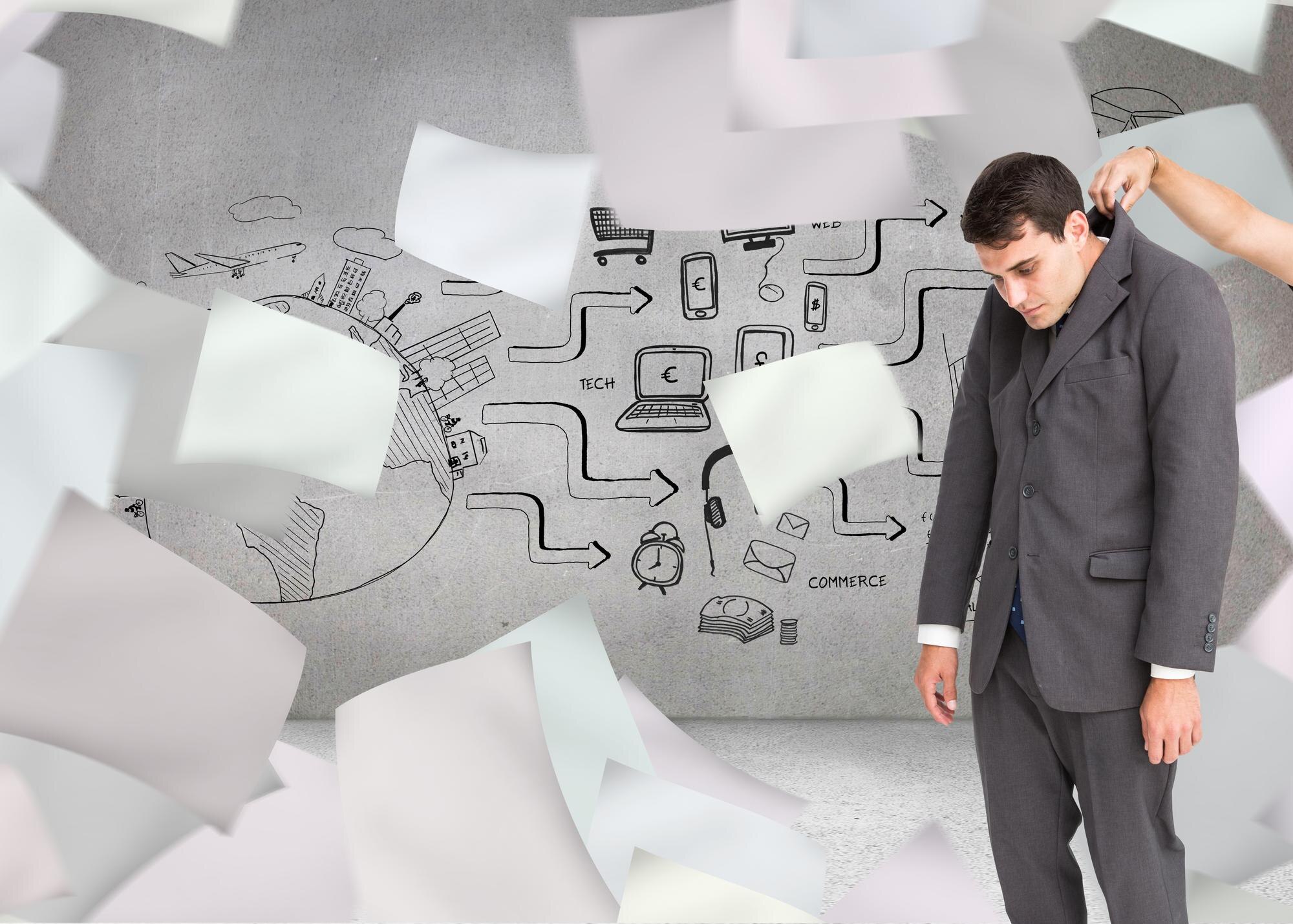 Złożony wizerunek biznesmena obwieszenie