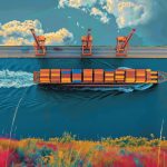 Statek kontenerowy przechodzi przez krótki okres