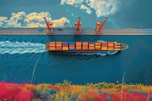 Statek kontenerowy przechodzi przez krótki okres